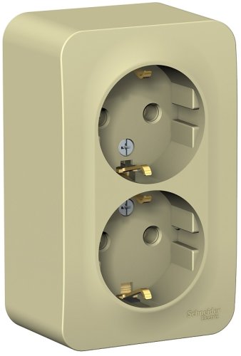 Розетка с заземлением накладная Systeme Electric Blanca 2-м. бежевый фото Розетка с заземлением накладная Systeme Electric Blanca 2-м. бежевый картинка
